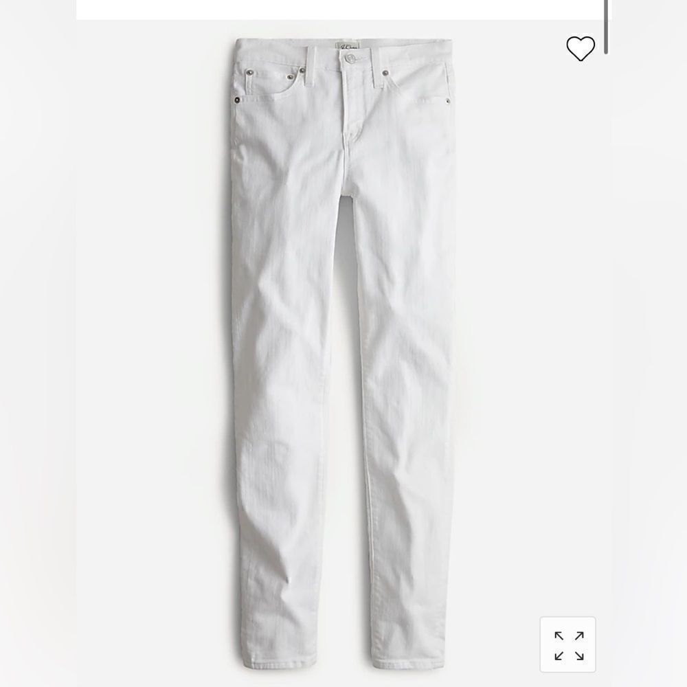 J. Crew 9" mid-rise toothpick jean in white*